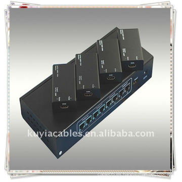 HDMI EXTENDER (Una señal de entrada HDMI distribuye y extiende a cuatro pantallas HD por las ocho piezas de cat5e / 6)